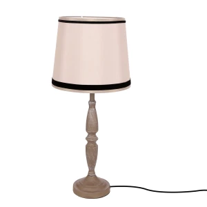 CARDINALE lampa stołowa h-58 cm ciemny szary 1x40 E27 abażur beżowy 41-40091 Candellux