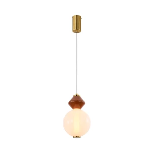 FLORES lampa wisząca mosiężny+brązowy 7W LED 3000K klosz biały 31-50625 Candellux