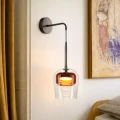 GLAXI lampa kinkiet czarny 1x9W GX53 klosz bezbarwny+brązowy 21-50410 Candellux