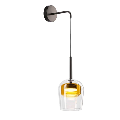 GLAXI lampa kinkiet czarny 1x9W GX53 klosz bezbarwny+żółty 21-50403 Candellux