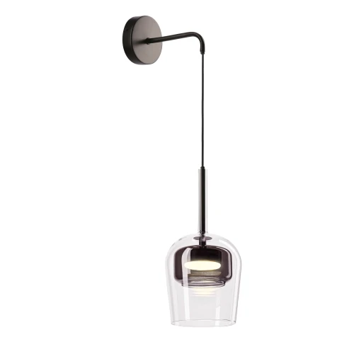 GLAXI lampa kinkiet czarny 1x9W GX53 klosz bezbarwny+dymiony 21-50373 Candellux