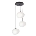 Lampa wisząca STONES w stylu Japandi - okrągła podstawa z kloszami 20 cm w kształcie kamienia - nowoczesne oświetlenie salonu 3x E27 33-35172 Candellux