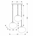 Lampa wisząca STONES w stylu Japandi - okrągła podstawa z kloszami 20 cm w kształcie kamienia - nowoczesne oświetlenie salonu 3x E27 33-35172 Candellux