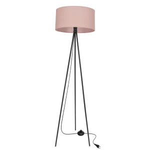 SHANTI lampa podłogowa czarny 1x40W E27 abażur jasny wrzosowy 51-38715 Candellux