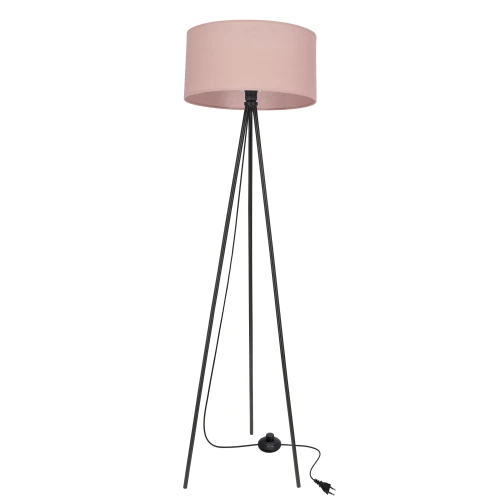 SHANTI lampa podłogowa czarny 1x40W E27 abażur jasny wrzosowy 51-38715 Candellux
