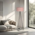 SHANTI lampa podłogowa czarny 1x40W E27 abażur jasny wrzosowy 51-38715 Candellux
