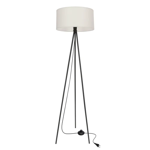 SHANTI lampa podłogowa czarny 1x40W E27 abażur szary 51-38722 Candellux