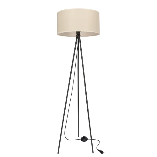 SHANTI lampa podłogowa czarny 1x40W E27 abażur beżowy 51-38760 Candellux