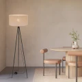 SHANTI lampa podłogowa czarny 1x40W E27 abażur beżowy 51-38760 Candellux
