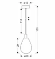 DENSO 20 lampa wisząca czarny 1x5W G9 klosz miedziany 31-51356 Candellux