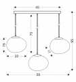 Lampa wisząca STONES w stylu Japandi - podłużna podstawa z kloszami 20 cm w kształcie kamienia - minimalistyczna lampa nad stół 3x E27 33-35158 Candellux