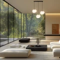 Lampa wisząca STONES w stylu Japandi - podłużna podstawa z kloszami 20 cm w kształcie kamienia - minimalistyczna lampa nad stół 3x E27 33-35158 Candellux