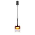 GLAXI lampa wisząca czarny 1x9W GX53 klosz bezbarwny+brązowy 31-50397 Candellux