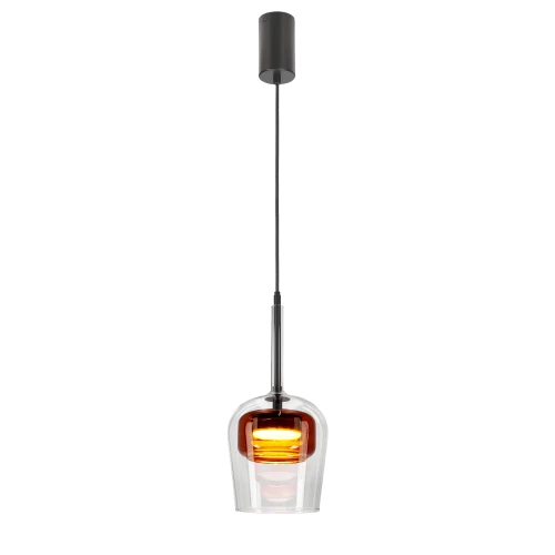 GLAXI lampa wisząca czarny 1x9W GX53 klosz bezbarwny+brązowy 31-50397 Candellux