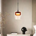 GLAXI lampa wisząca czarny 1x9W GX53 klosz bezbarwny+brązowy 31-50397 Candellux