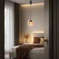 GLAXI lampa wisząca czarny 1x9W GX53 klosz bezbarwny+brązowy 31-50397 Candellux
