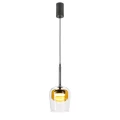 GLAXI lampa wisząca czarny 1x9W GX53 klosz bezbarwny+żółty 31-50366 Candellux