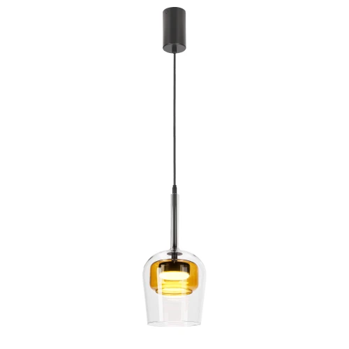 GLAXI lampa wisząca czarny 1x9W GX53 klosz bezbarwny+żółty 31-50366 Candellux