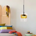 GLAXI lampa wisząca czarny 1x9W GX53 klosz bezbarwny+żółty 31-50366 Candellux