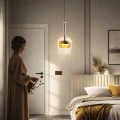 GLAXI lampa wisząca czarny 1x9W GX53 klosz bezbarwny+żółty 31-50366 Candellux