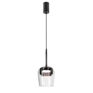 GLAXI lampa wisząca czarny 1x9W GX53 klosz bezbarwny+dymiony 31-50359 Candellux