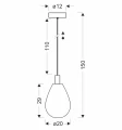 DENSO 20 lampa wisząca czarny 1x5W G9 klosz dymiony 31-51363 Candellux