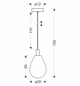 DENSO 20 lampa wisząca czarny 1x5W G9 klosz dymiony 31-51363 Candellux