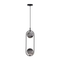 Lampa wisząca CORDEL elegancka - czarna z grafitowymi kloszami kulkami - minimalistyczne oświetlenie salonu 2x G9 LED 32-44051 Candellux