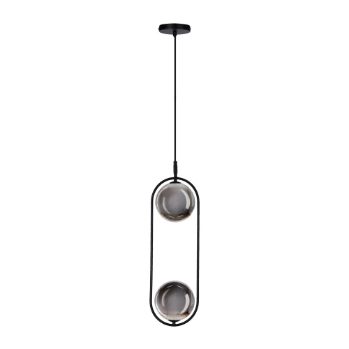 Lampa wisząca CORDEL elegancka - czarna z grafitowymi kloszami kulkami - minimalistyczne oświetlenie salonu 2x G9 LED 32-44051 Candellux