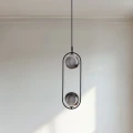 Lampa wisząca CORDEL elegancka - czarna z grafitowymi kloszami kulkami - minimalistyczne oświetlenie salonu 2x G9 LED 32-44051 Candellux