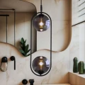 Lampa wisząca CORDEL elegancka - czarna z grafitowymi kloszami kulkami - minimalistyczne oświetlenie salonu 2x G9 LED 32-44051 Candellux