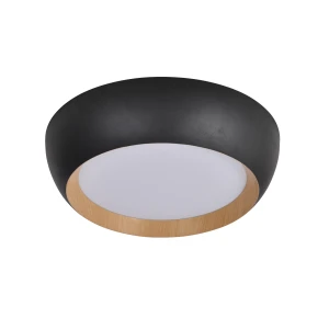 ABRUZZO LAMPA SUFITOWA PLAFON CZARNO DREWNIANY 24W LED 40X32 CM KLOSZ BIAŁY 14-24121 Candellux