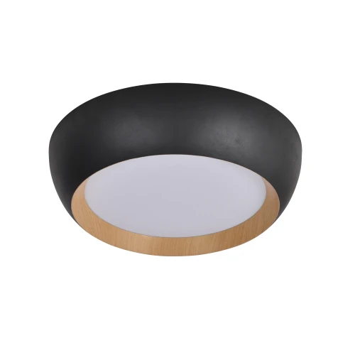 ABRUZZO LAMPA SUFITOWA PLAFON CZARNO DREWNIANY 24W LED 40X32 CM KLOSZ BIAŁY 14-24121 Candellux