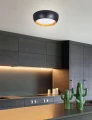 ABRUZZO LAMPA SUFITOWA PLAFON CZARNO DREWNIANY 24W LED 40X32 CM KLOSZ BIAŁY 14-24121 Candellux