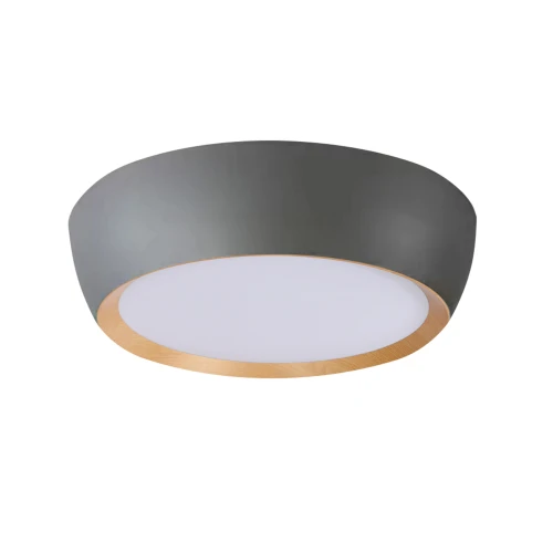 ABRUZZO LAMPA SUFITOWA PLAFON SZARO DREWNIANY 24W LED 40X32 CM KLOSZ BIAŁY 14-24114 Candellux