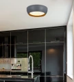 ABRUZZO LAMPA SUFITOWA PLAFON SZARO DREWNIANY 24W LED 40X32 CM KLOSZ BIAŁY 14-24114 Candellux
