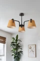 Milbury lampa sufitowa plafon 3x40W E14 czarny metal abażury tkanina żółte nowoczesna oprawa oświetleniowa salon sypialnia przedpokój 33-44525 Candellux