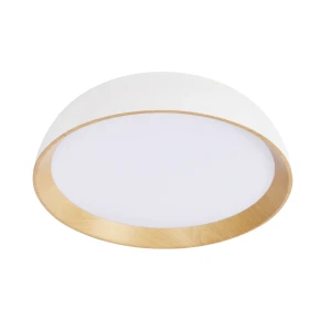 CALABRIA LAMPA SUFITOWA PLAFON BIAŁO DREWNIANY 24W LED 40X32 CM KLOSZ BIAŁY 14-24138 Candellux