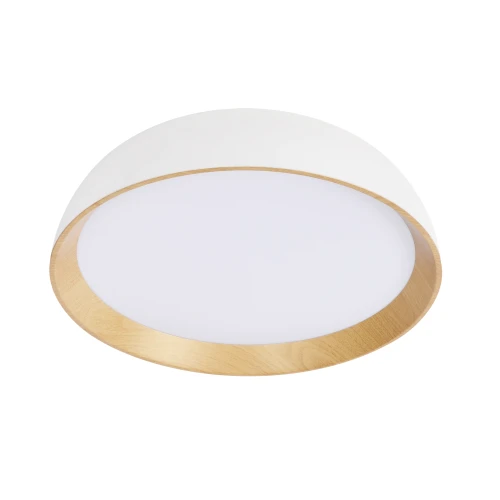 CALABRIA LAMPA SUFITOWA PLAFON BIAŁO DREWNIANY 24W LED 40X32 CM KLOSZ BIAŁY 14-24138 Candellux