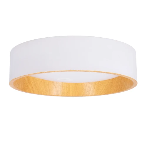 LAZIO LAMPA SUFITOWA PLAFON BIAŁO DREWNIANY 24W LED 40 CM KLOSZ BIAŁY 14-24107 Candellux