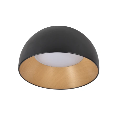 LIGURIA LAMPA SUFITOWA PLAFON CZARNO DREWNIANY 18W LED 35 CM KLOSZ BIAŁY 13-24152 Candellux