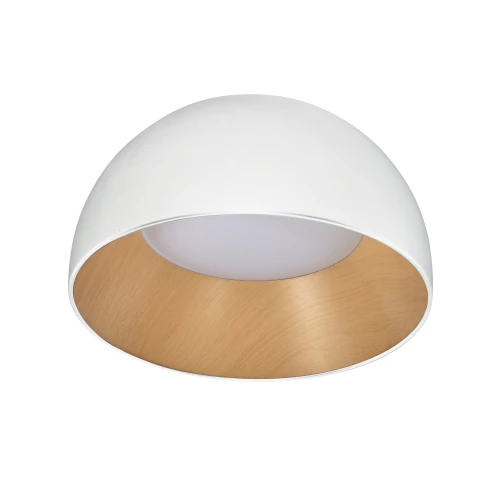 LIGURIA LAMPA SUFITOWA PLAFON BIAŁO DREWNIANY 18W LED 35 CM KLOSZ BIAŁY 13-24145 Candellux