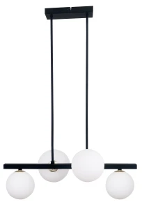 Kama lampa wisząca czarny+złoty 4x28w g9 klosz biały 34-01214 Candellux