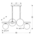 Kama lampa wisząca czarny+złoty 4x28w g9 klosz biały 34-01214 Candellux