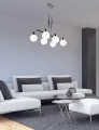 Maldus lampa wisząca chromowy 6x40w g9 klosz biały 36-01481 Candellux