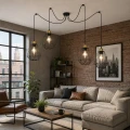 Primo p lampa wisząca czarny+złoty 4x60w e27 klosz czarny 34-00309 Candellux