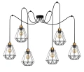 Primo p lampa wisząca czarny+złoty 6x60w e27 klosz czarny 36-00316 Candellux