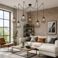 Primo p lampa wisząca czarny+złoty 6x60w e27 klosz czarny 36-00316 Candellux