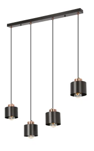 Olena lampa wisząca czarna 4x60w e27 klosz czarny 34-78131 Candellux