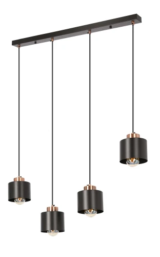 Olena lampa wisząca czarna 4x60w e27 klosz czarny 34-78131 Candellux